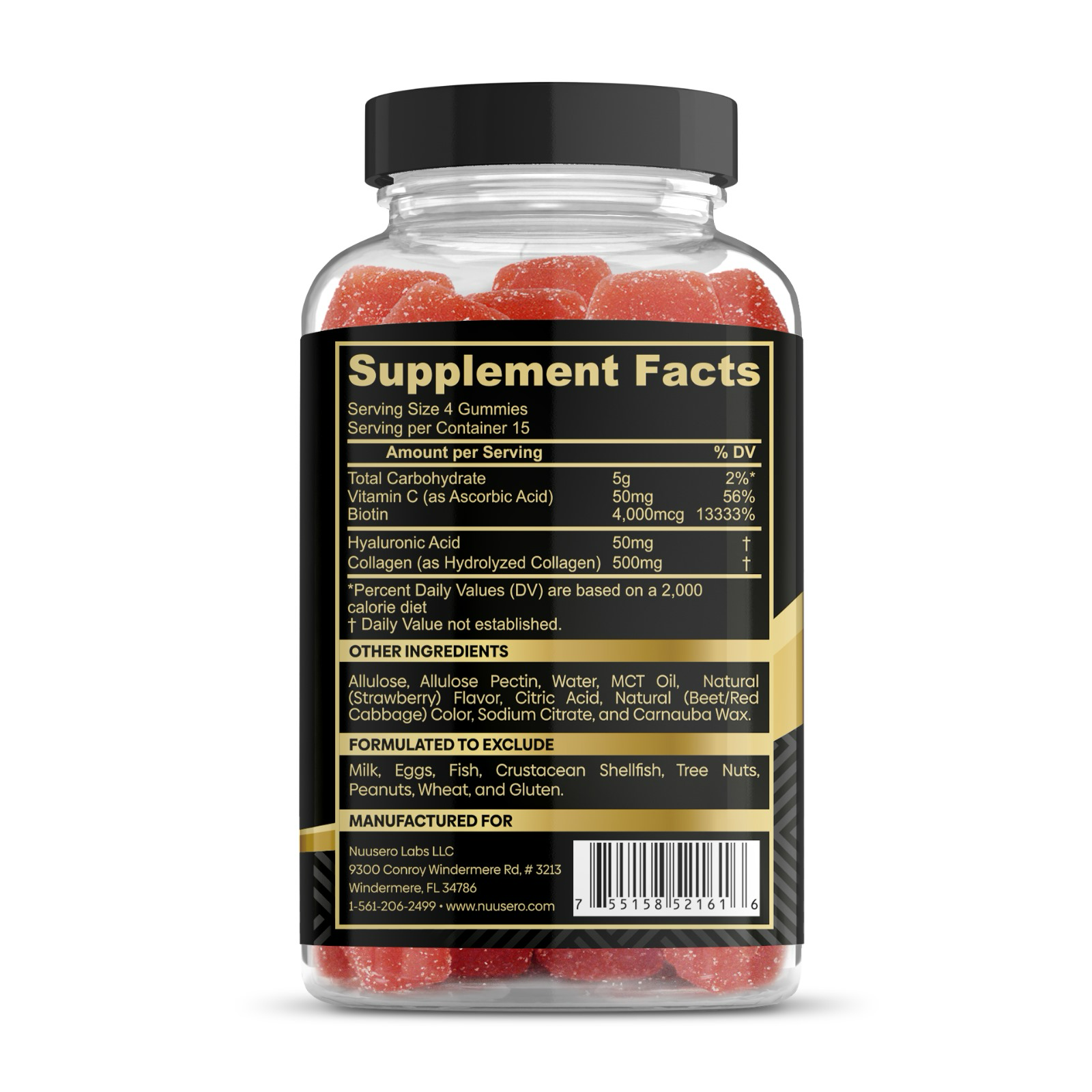 You Glow Girl Gummies Supplement Facts